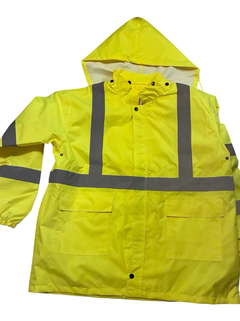 2W International class 3 Rain Jacket Detachable Hood 750C-3 size Large